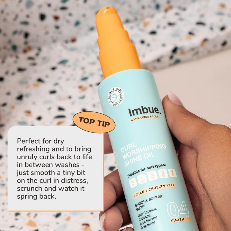 Imbue Curl Nourishment Oil for Curly Hairs 3.3 fl oz - Vegan, Curly-Girl Compliant, Curls Styling Product - Image 3